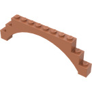 LEGO Mittleres dunkles Fleisch Bogen 1 x 12 x 3 mit erhöhtem Bogen und 5 Kreuzstützen (18838 / 30938)