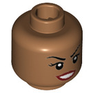 LEGO Medium Dark Flesh Barbara Gordon Minifigure Head (Recessed Solid Stud) (3626 / 29771)