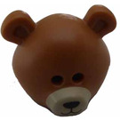 LEGO Medium Dark Flesh Bear Costume Head Cover with Tan Muzzle and Black Nose