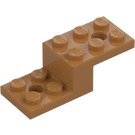 LEGO Medium mørkt kød Beslag 2 x 5 x 1.3 med Huller (11215 / 79180)