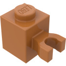 LEGO Chair moyenne foncée Brique 1 x 1 avec Verticale Agrafe (Clip en U, goujon solide) (30241 / 60475)