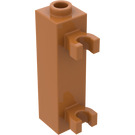 LEGO Medium Donker Vleeskleurig Steen 1 x 1 x 3 met Verticaal Clips (Holle Stud) (42944 / 60583)