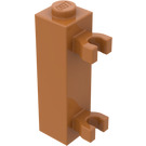 LEGO Mittleres dunkles Fleisch Backstein 1 x 1 x 3 mit Vertikale Clips (Solider Bolzen) (60583)