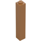 LEGO Medium mørkt kød Klods 1 x 1 x 5 med solid knops (2453)