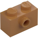 LEGO Medium Mörk Hud Kloss 1 x 2 med 1 Knopp på Sida (86876)