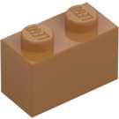 LEGO Medium mørkt kød Klods 1 x 2 med bundrør (3004 / 93792)