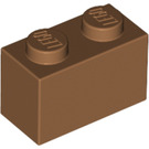 LEGO Medium Dark Flesh Brick 1 x 2 with Bottom Tube (3004 / 93792)