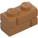 LEGO Medium Mörk Hud Kloss 1 x 2 med Embossed Bricks (98283)