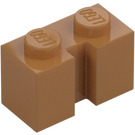 LEGO Medium Dark Flesh Brick 1 x 2 with Groove (4216)