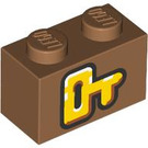 LEGO Medium Dark Flesh Brick 1 x 2 with Yellow Key with Bottom Tube (3004 / 103778)