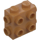 LEGO Medium Dark Flesh Brick 1 x 2 x 1.6 with Side and End Studs (67329)