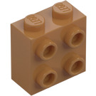 LEGO Beige Moyennement Foncé Brique 1 x 2 x 1.6 avec Tenons sur Une Côté (1939 / 22885)