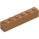 LEGO Carne medio scuro Mattoncino 1 x 6 (3009 / 30611)