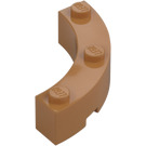 LEGO Medium Mörk Hud Kloss 4 x 4 Runda Hörn (Breda med 3 Knoppar) (48092 / 72140)