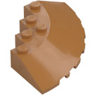 LEGO Medium Dark Flesh Brick 6 x 6 Round (25°) Corner (95188)