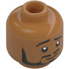 LEGO Carne medio scuro Bruno Madrigal Minifigure Testa (Perno solido incassato) (3274)