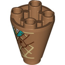 LEGO Medium Dark Flesh Cone 2 x 2 x 2 Inverted with Ice Cream Cone and green (49309 / 59438)