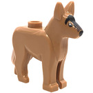 LEGO Medium mørk hud Hund - Alsatian med Svart Øyne og Forehead (92586 / 93239)