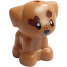 LEGO Medium Donker Vleeskleurig Hond (Sitting) met Brown Patches (69901 / 74687)