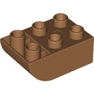 LEGO Medium Dark Flesh Duplo Brick 2 x 3 with Inverted Slope Curve (98252)
