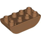 LEGO Medium Dark Flesh Duplo Brick 2 x 4 with Curved Bottom (98224)