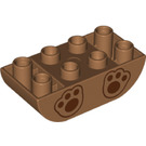 LEGO Duplo Medium Donker Vleeskleurig Steen 2 x 4 met Gebogen Onderzijde met Bear Feet (1393 / 98224)