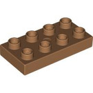 LEGO Mittleres dunkles Fleisch Duplo Platte 2 x 4 (4538 / 40666)