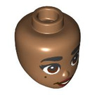 LEGO Medium Dark Flesh Female Minidoll Head with Brown Eyes and Beauty Spot (Adi) (92198 / 101091)