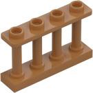 LEGO Beige Moyennement Foncé Clôture Spindled 1 x 4 x 2 avec 4 tenons supérieurs (15332)