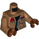 LEGO Medium Dark Flesh Finn Minifig Torso with Medium Dark Flesh Arms and Reddish Brown Hands (973 / 76382)