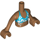 LEGO Mittleres dunkles Fleisch Friends Torso, mit Bikini oben mit Blumen Muster (92456)