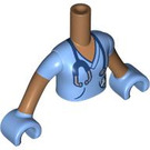 LEGO Medium donker vleeskleurig Gabriela (Medium blauw Scrubs) Friends Torso (73141 / 92456)