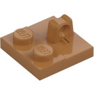 LEGO Mittleres dunkles Fleisch Scharnier Platte 2 x 2 mit 1 Verriegelt Finger auf oben (53968 / 92582)