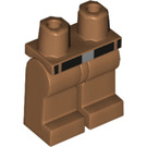 LEGO Medium Donker Vleeskleurig Heupen en benen met Zwart Riem & Vlak Zilver Buckle (3815 / 34554)