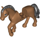 LEGO Medium Donker Vleeskleurig Paard met Zwart Maine en Zwart Staart (84105)