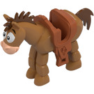 LEGO Medium Dark Flesh Horse with Saddle and Dark Brown Hair