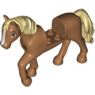 LEGO Medium Donker Vleeskleurig Paard met Wit Patch Aan Nose en Tan Haar (78275)