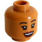 LEGO Medium mørk hud Kelly Kapoor Minifigur Hode (Forsenket solid knott) (3626 / 100214)