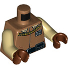 LEGO Medium Mörk Hud Lando Calrissian med Sand Blå Kappa Minifigur Kropp (973 / 76382)