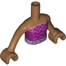 LEGO Mittleres dunkles Fleisch Layla - Dark Pink oben Friends Torso (73141 / 92456)