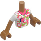 LEGO Medium donker vleeskleurig Leo met Floral Top en Friends Torso (Boy) (73161)