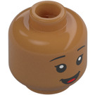 LEGO Medium mørk hud Lilo Pelekai Minifigur Hode (Forsenket solid knott) (3274)