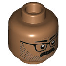 LEGO Medium Dark Flesh Lt. James Gordon Minifigure Head (Recessed Solid Stud) (3626 / 77227)