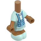 LEGO Medium donker vleeskleurig Micro Lichaam met Layered Rok met Blauw Suspenders (105993)