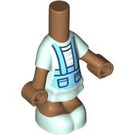 LEGO Medium Dark Flesh Micro Body with Layered Skirt with Blue Suspenders (105993)
