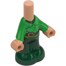 LEGO Medium Dark Flesh Micro Body with Trousers with Peter Pan Green Top (101836)