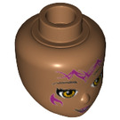 LEGO Medium Dark Flesh Minidoll Head with Light Brown Eyes and Elves Tribal Decoration (19835 / 92198)