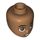 LEGO Mittleres dunkles Fleisch Minidoll Kopf mit Young Gesicht mit brown Augen (92198 / 103339)