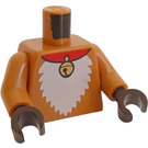 LEGO Medium Dark Flesh Minifig Torso with Red Collar, Gold Sleighbell and White Fur Cheast (973)