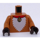 LEGO Medium Donker Vleeskleurig Minifig Torso met Rood Collar, Gold Sleighbell en Wit Fur Cheast (973)